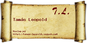 Tamás Leopold névjegykártya
